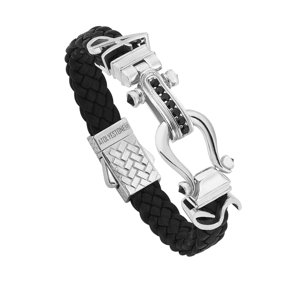 IconicLeatherBraceletWhiteBlac