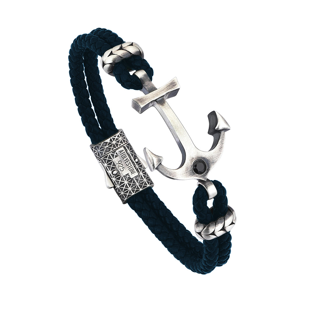 Invictus Anchor Leather Bracelet