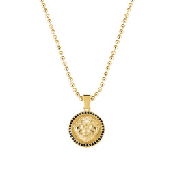 Mens Leo Necklace - Solid Silver - Yellow Gold