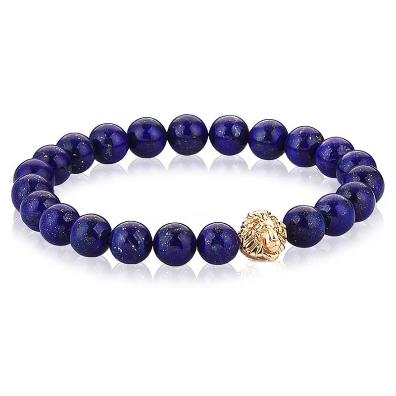 Exclusive Leo Beaded Bracelets - Rose Gold - Lapis Lazuli