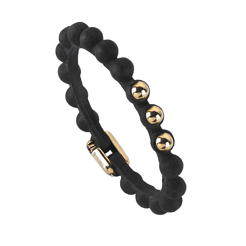 Leather Ball Bracelet in Gold