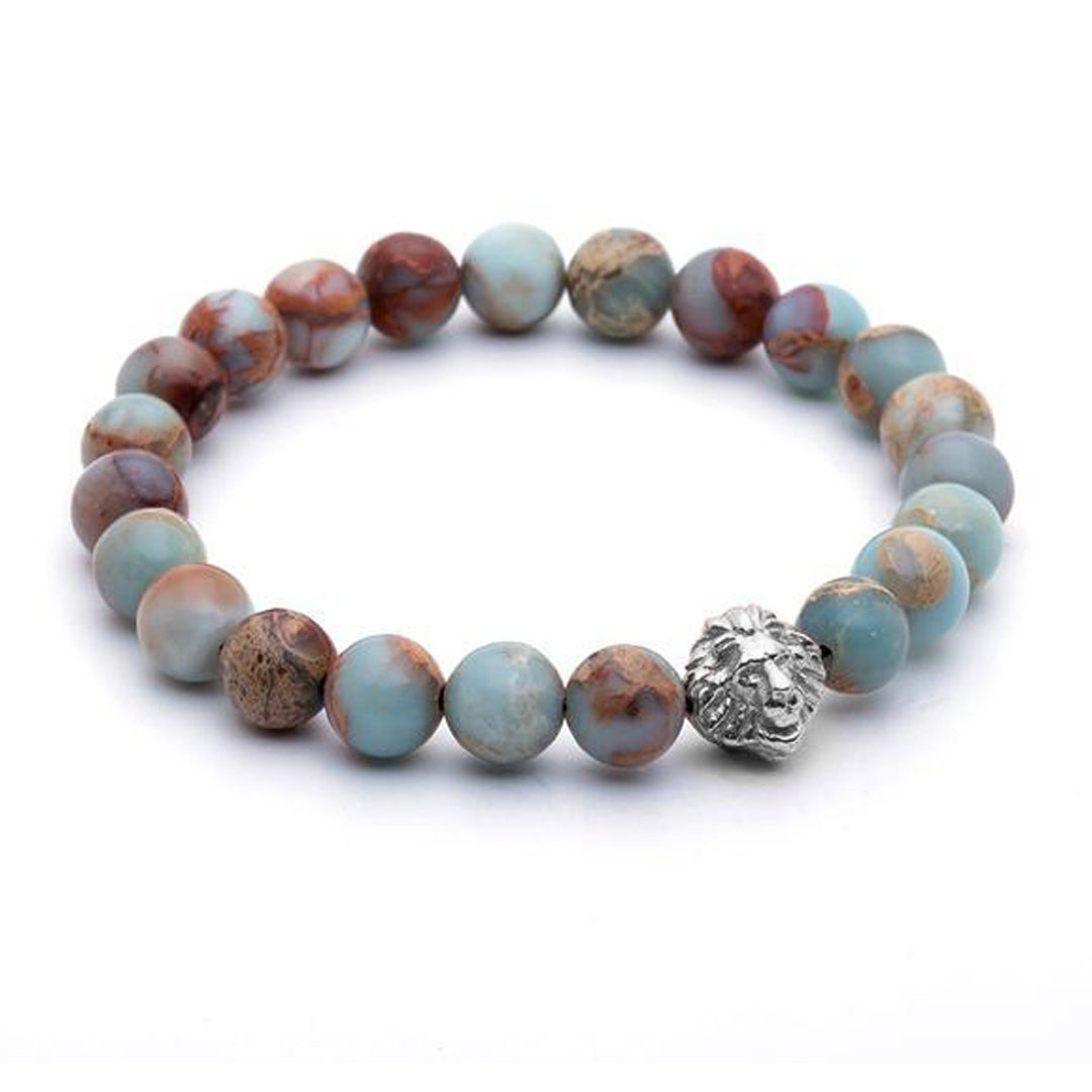 Leo Beaded Bracelets - Silver - Aqua Terra