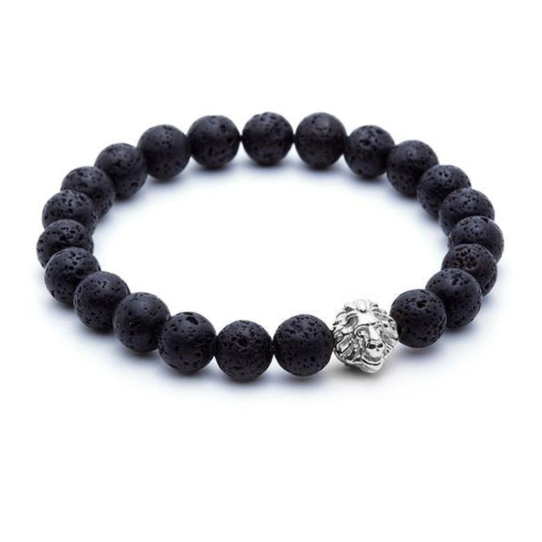 Leo Beaded Bracelets - Silver - Lavastone