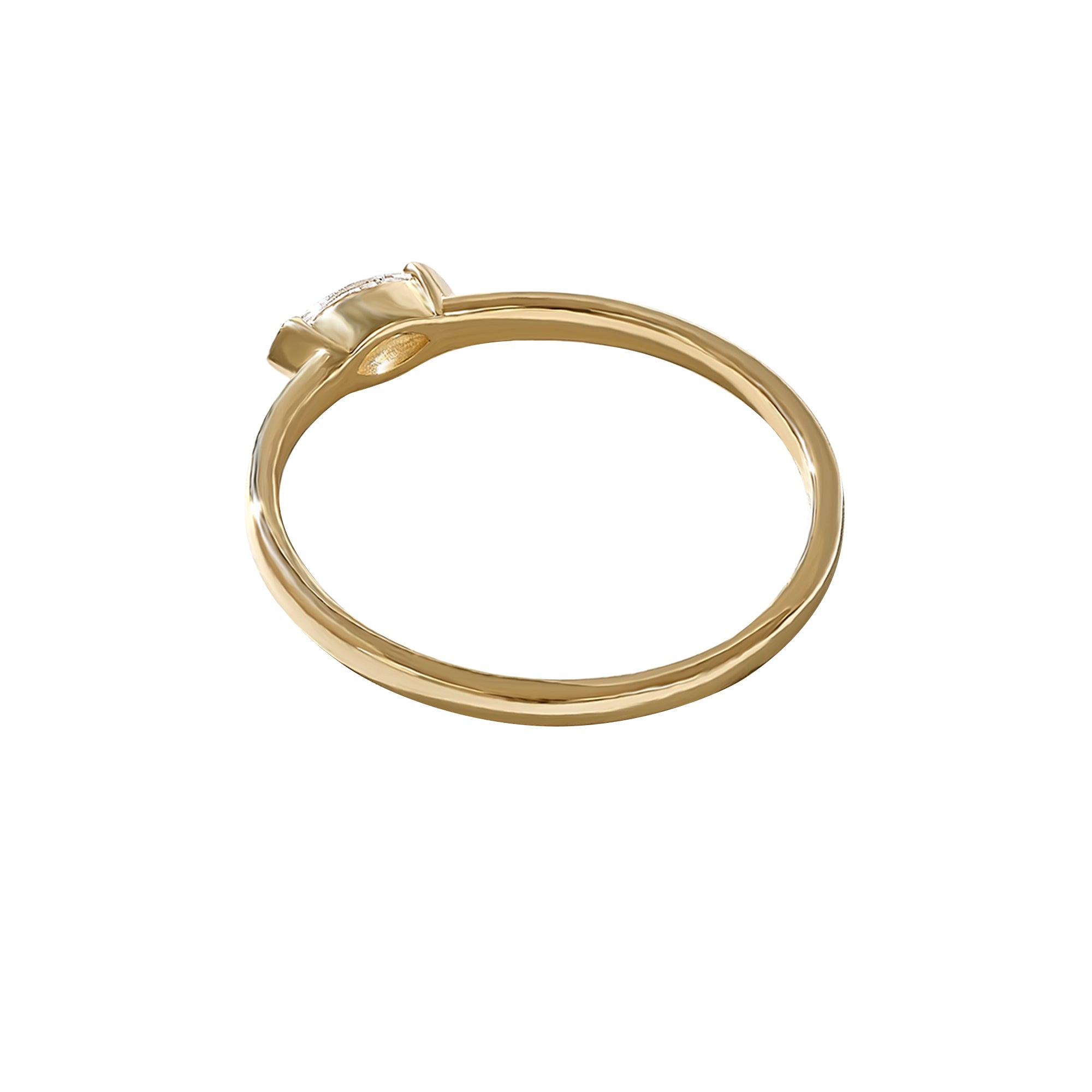 Real Gold Marquise Diamond Solitaire Ring for Women