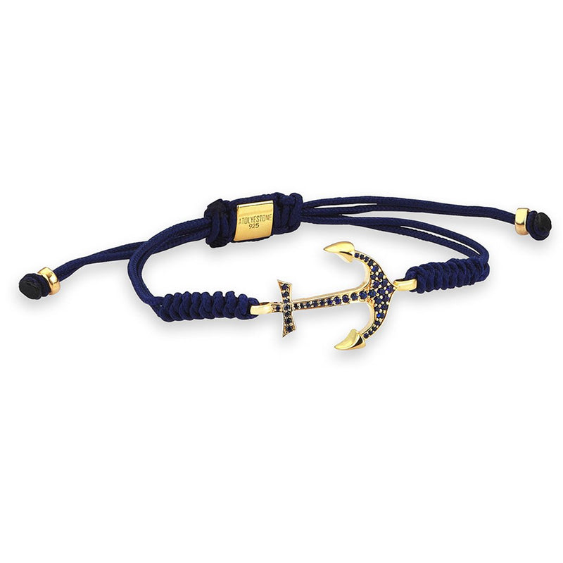 Anchor Macrame Bracelet Navy String