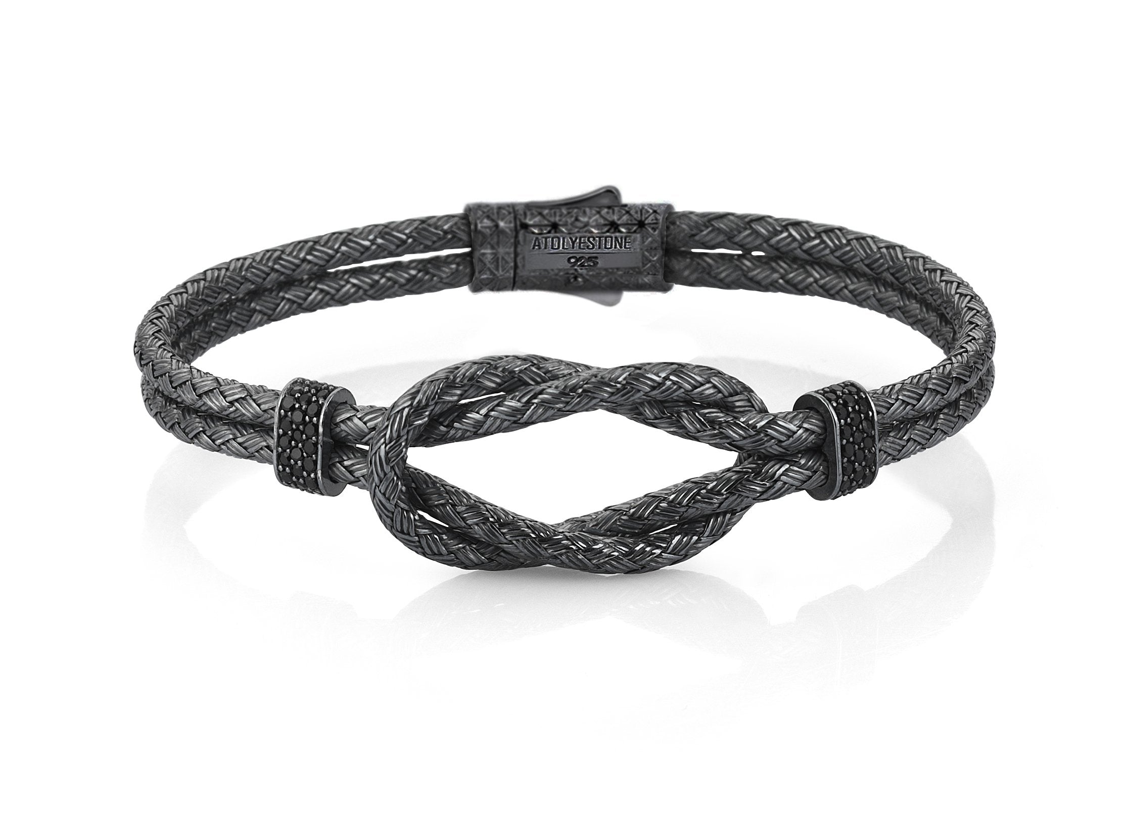 Men Silver Artillery Bangle Plating Gunmetal