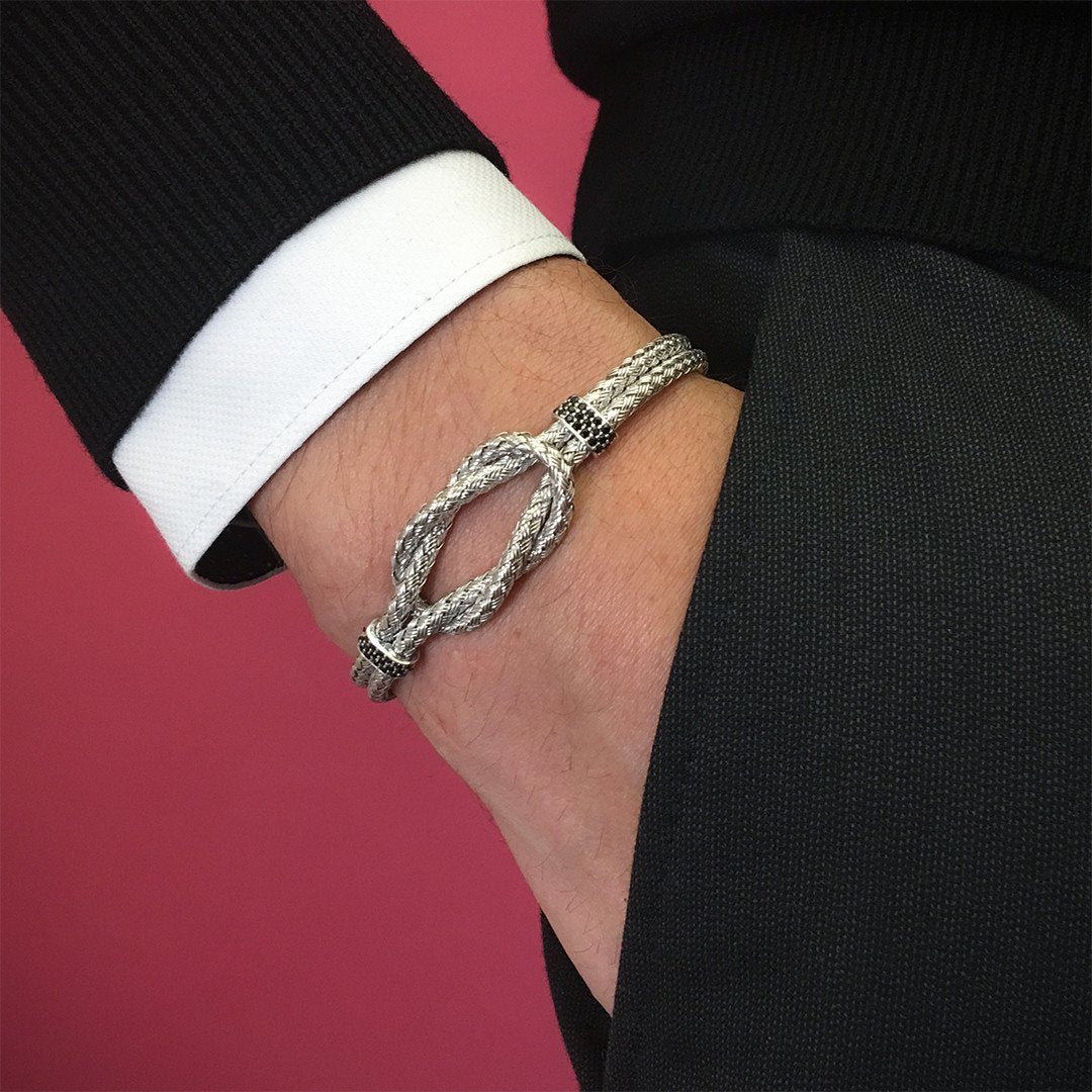 Men Silver Artillery Bangle Plating Silver