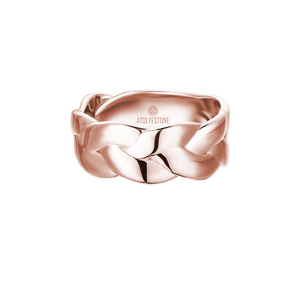 Men's Woven Band Ring in Gold
