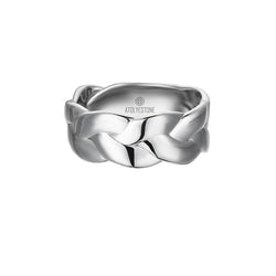 Men's Woven Band Ring in Silver