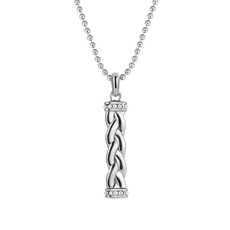 Men's Woven Pendant in Silver (Pendant only)
