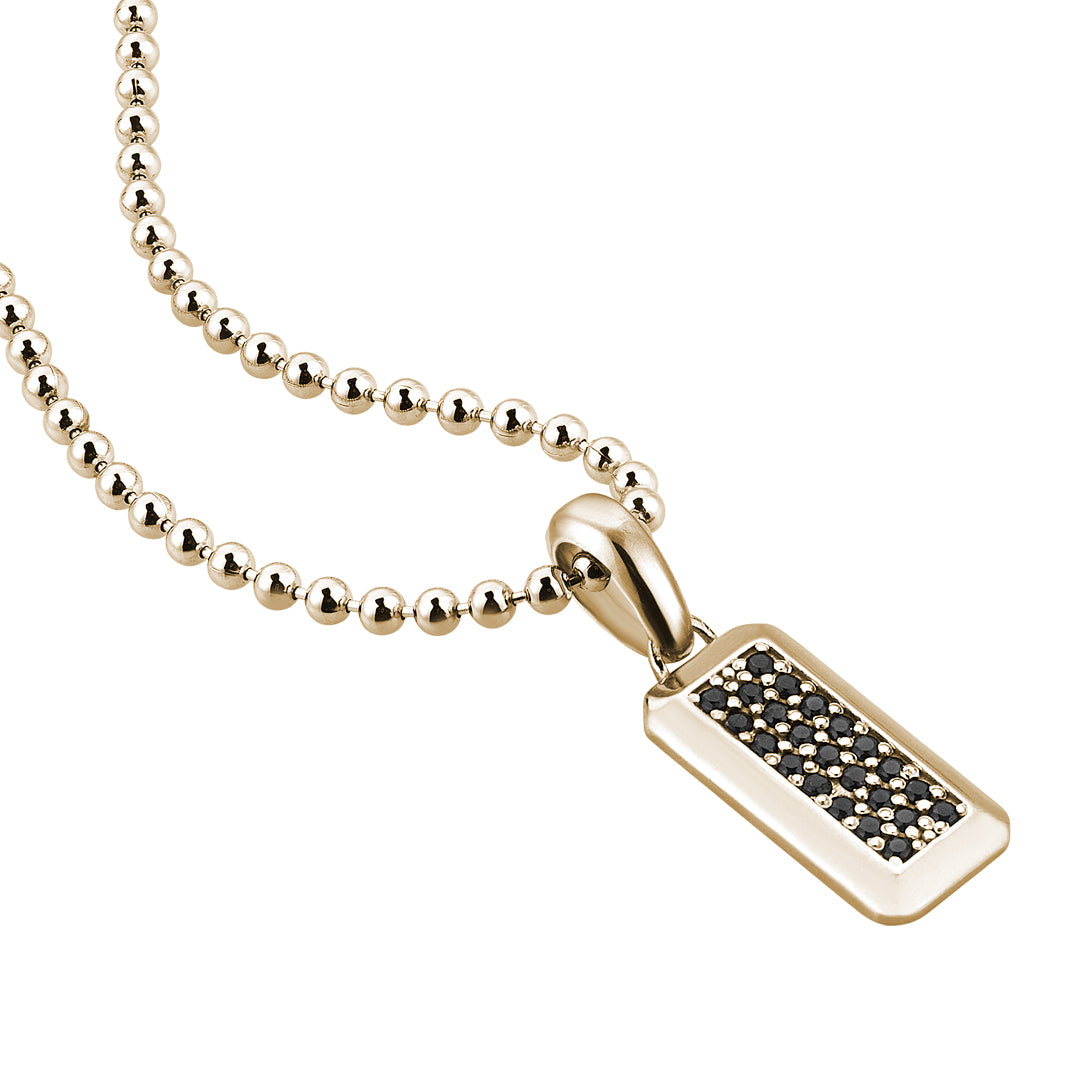 Men's Minimal Dog Tag Pendant in Yellow Gold