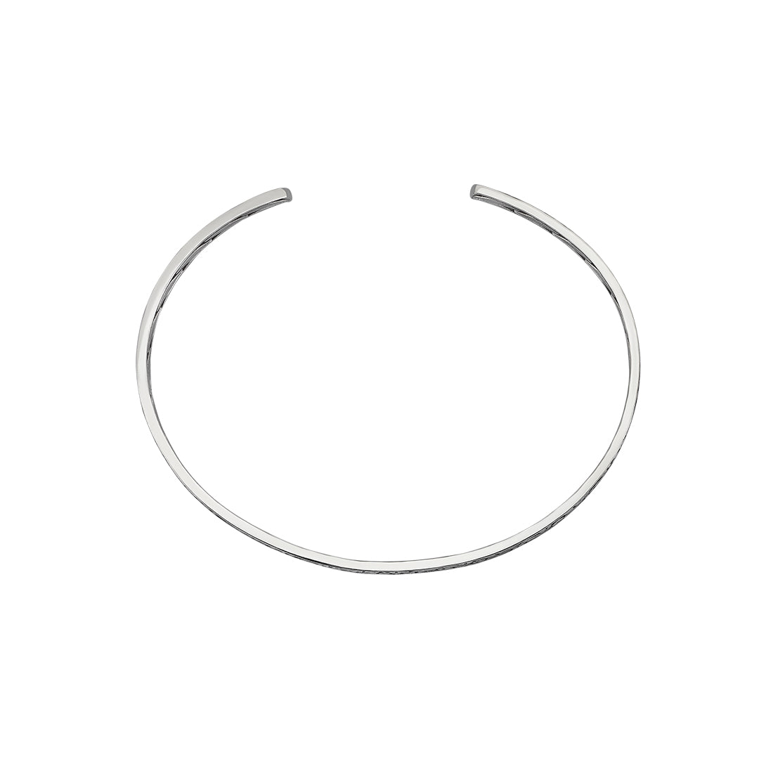 Men's 925 Sterling Silver Hand-Carved Open Cuff Bracelet
