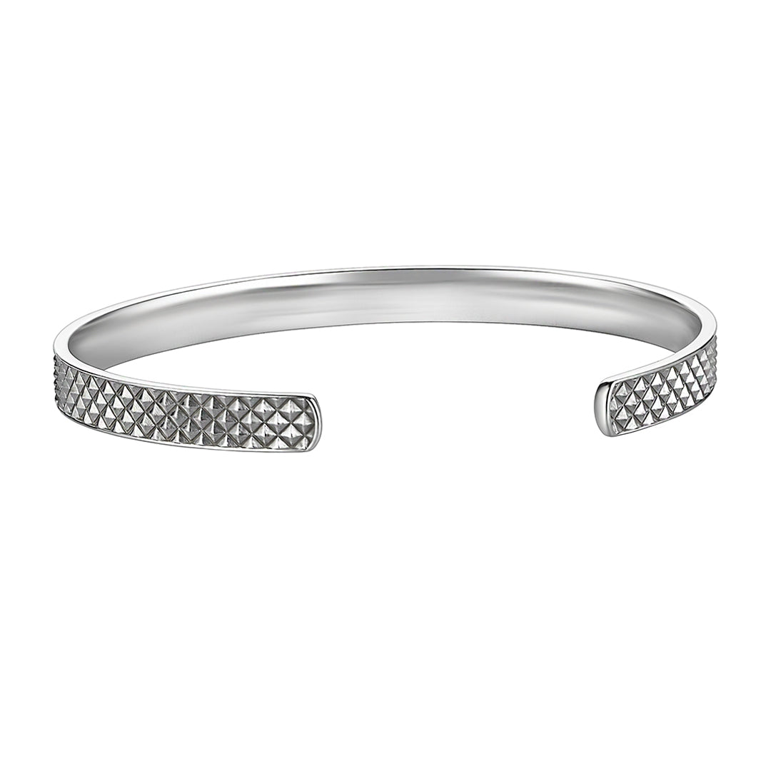 Minimal Pyramid Cuff in Silver