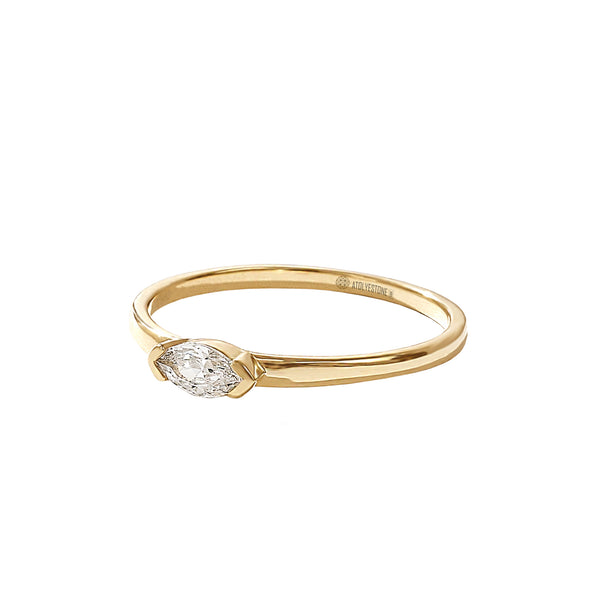 Marquise Diamond Solo Stacking Ring in Gold