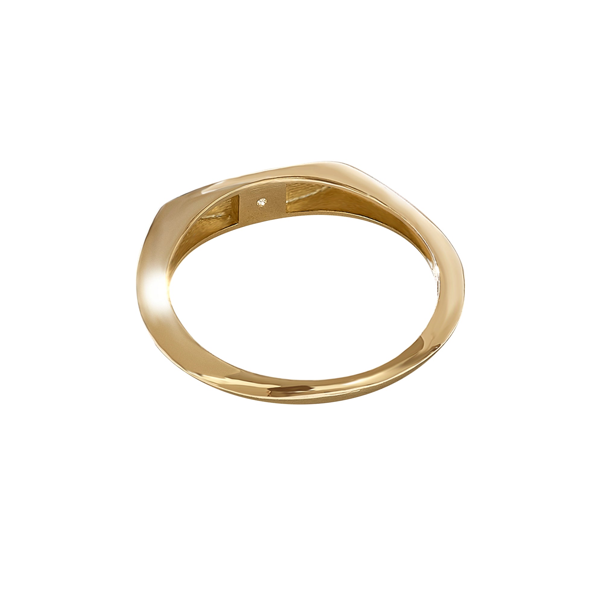 Minimalist 0.01ct Diamond North Star Signet Ring in Gold