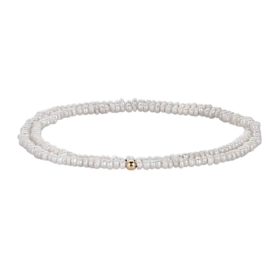 Men's Good Luster Seed Pearl Beaded Wrap Bracelet
