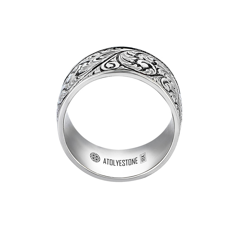 Premium Classic Band Ring in White Gold