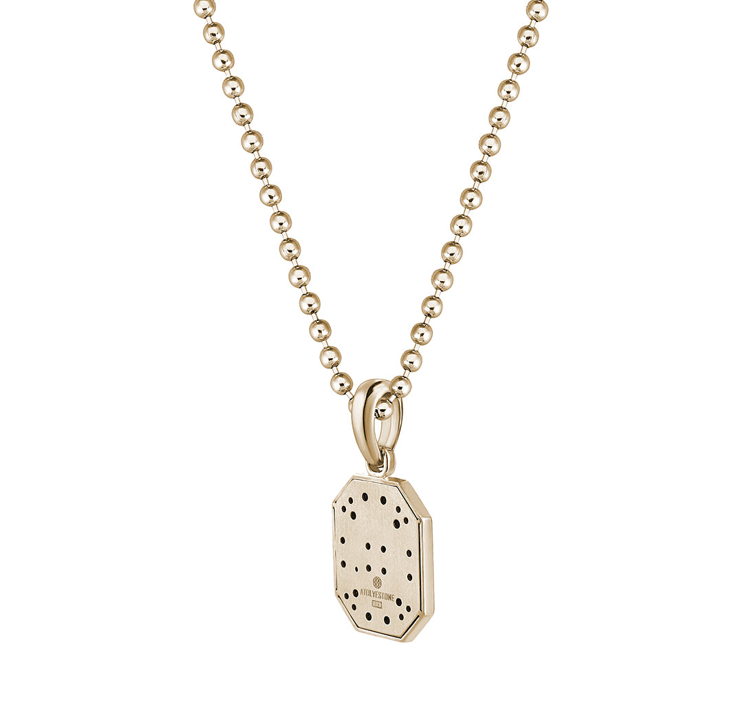 Men's Real Gold Octagon Compass Necklace - Yellow Gold