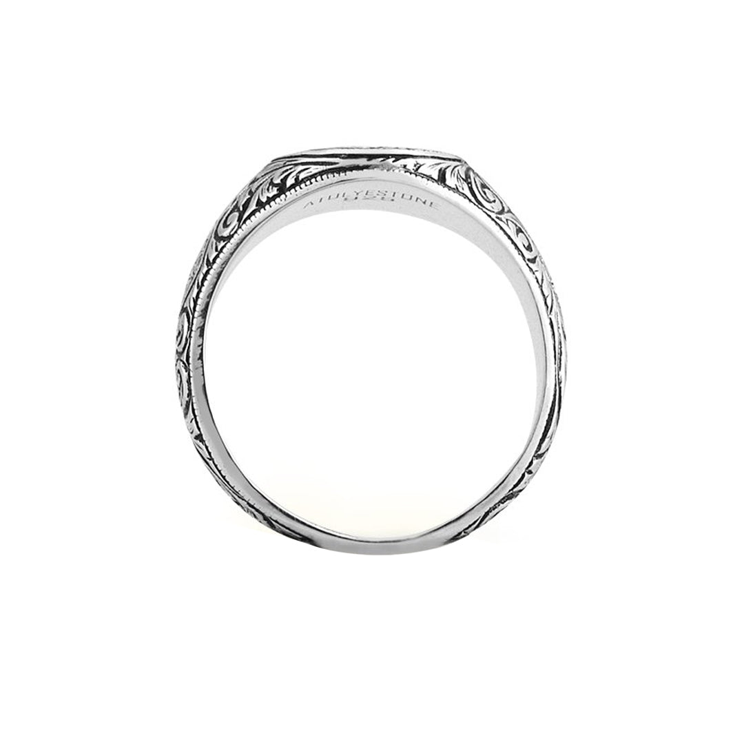 Men's Classic Oval Ring in 925 Sterling Silver - Atolyestone