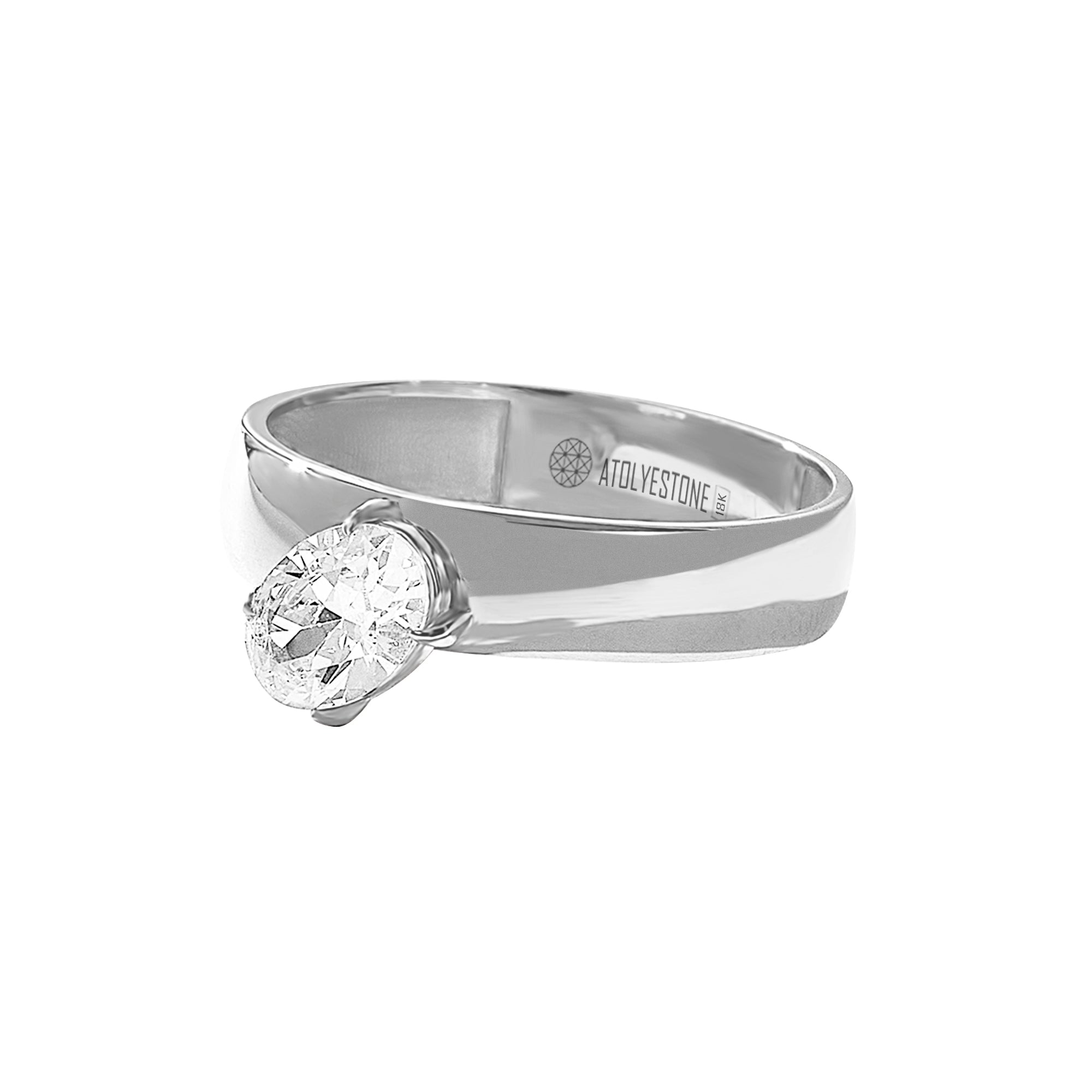 Oval Diamond Premium Band Ring in Gold