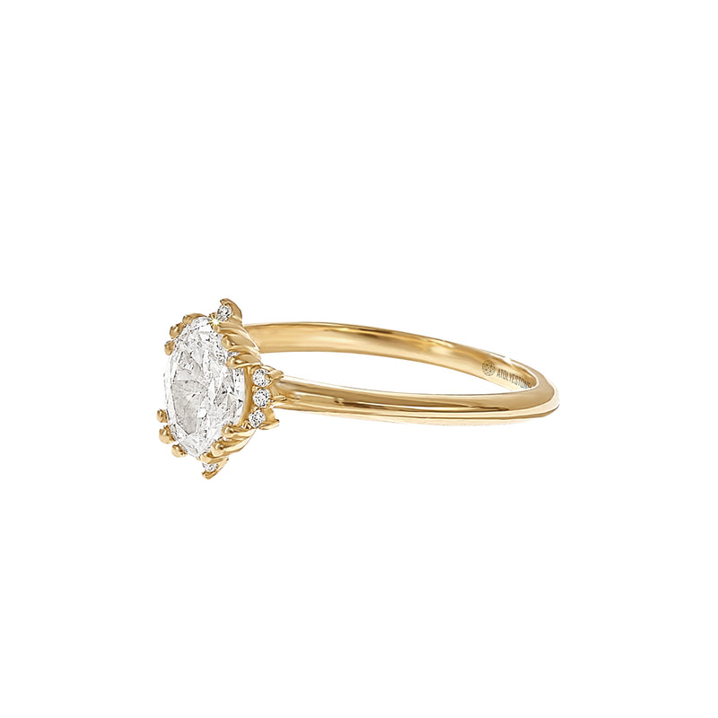 14K Yellow Gold Oval Halo Engagement Ring 50917-E-8X6-14KY | Gala Jewelers  Inc. | White Oak, PA