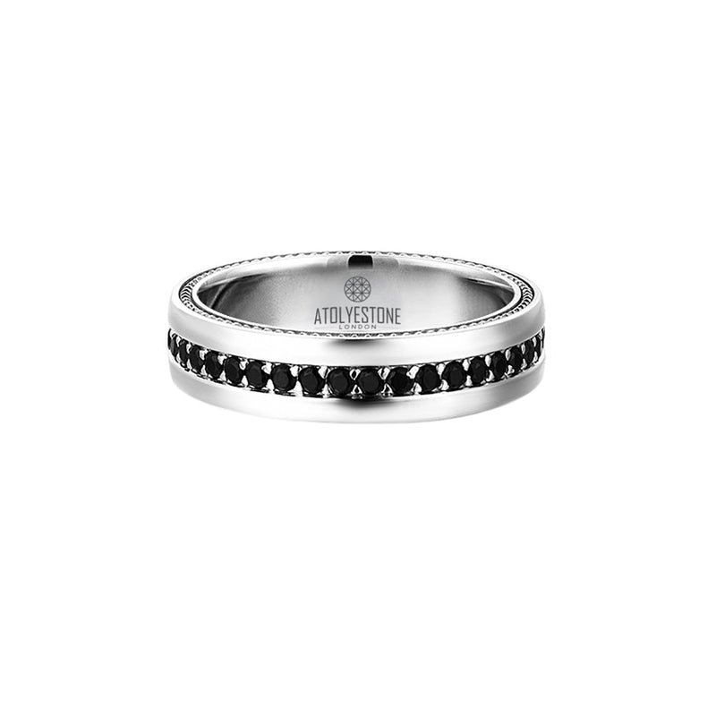 5.5 mm Pave Band Ring - White Gold - Cubic Zirconia