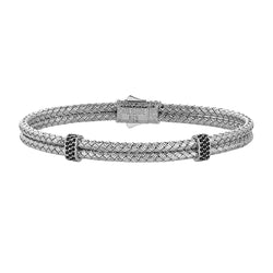 Pave Classic Bangle in Silver