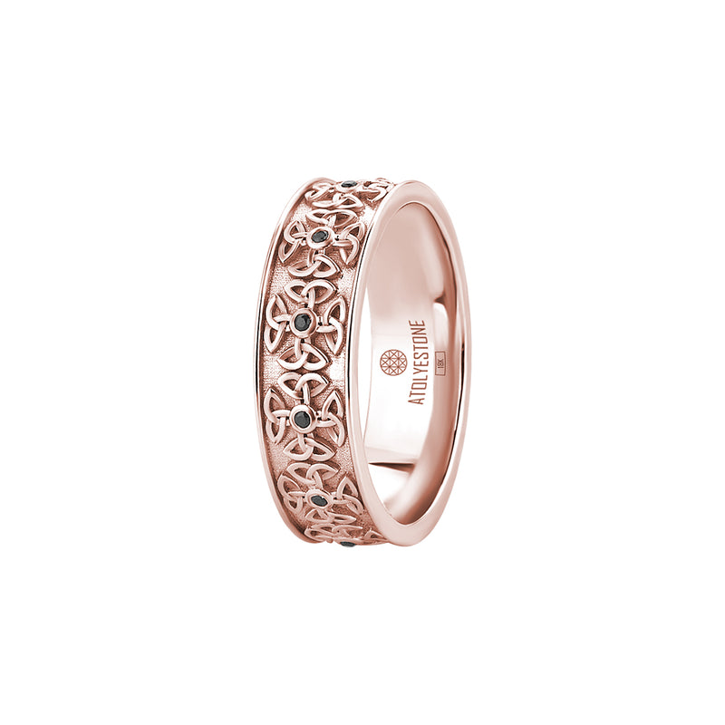 Nen's Celtic Knot Wedding Band Ring in Real Rose Gold