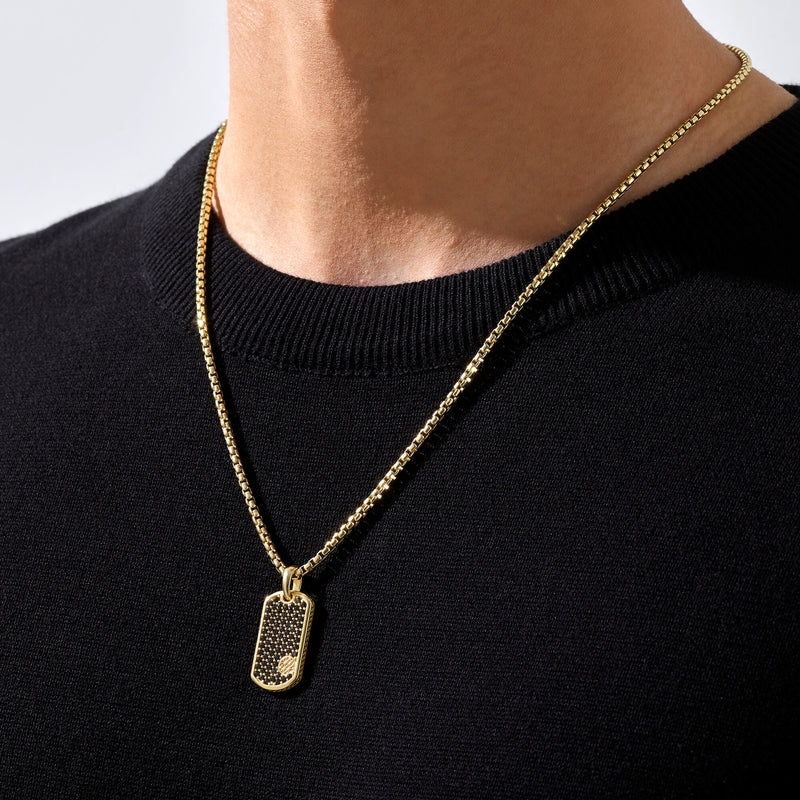 Pave Tag Necklace - Gold (Pendant only)