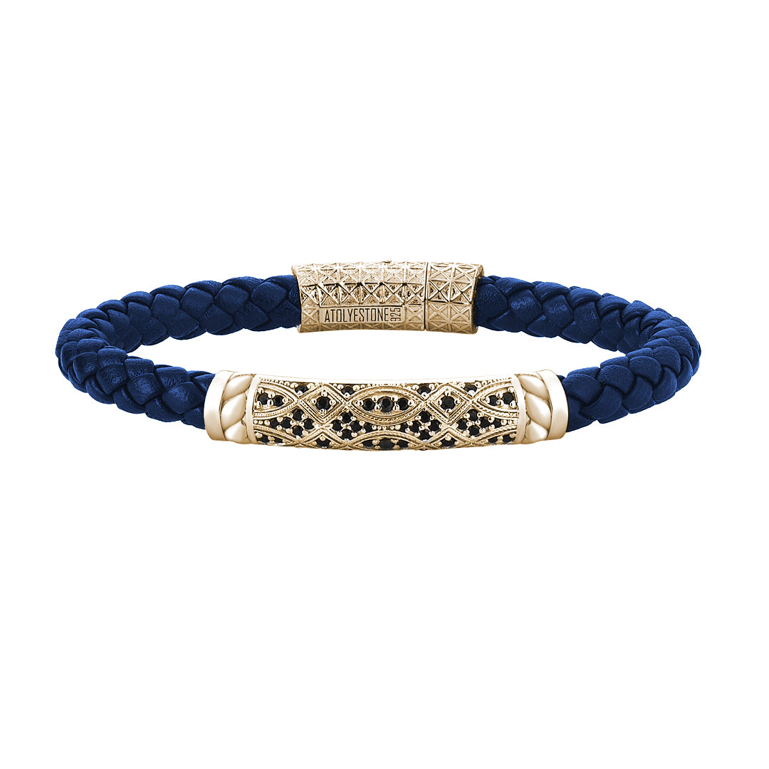 Streamline Braided Leather Bracelet in Silver