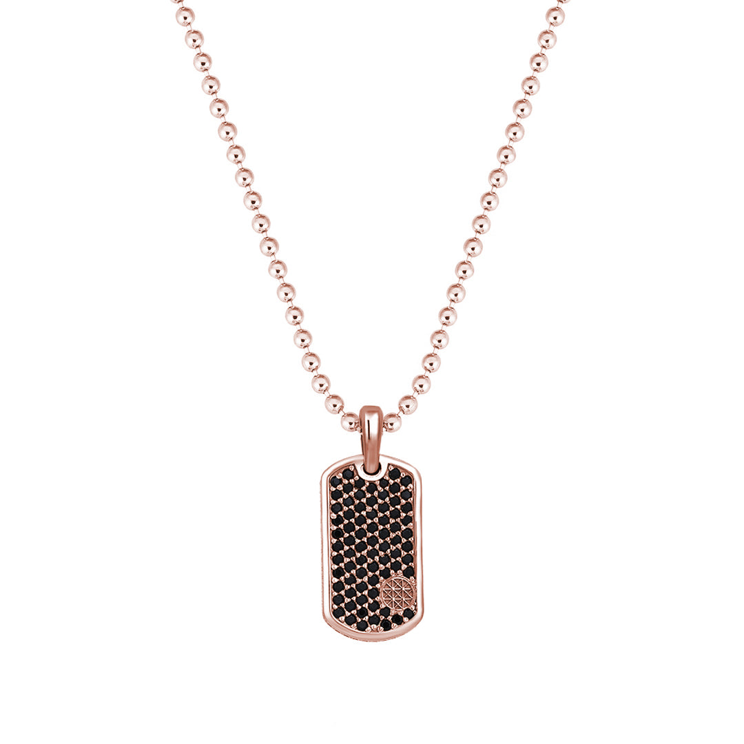 Pave Tag Necklace - Rose Gold