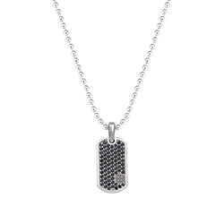 Pave Tag Necklace- Cubic Zirconia by Atolyestone