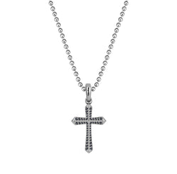 Paved Cross Pendant in Silver