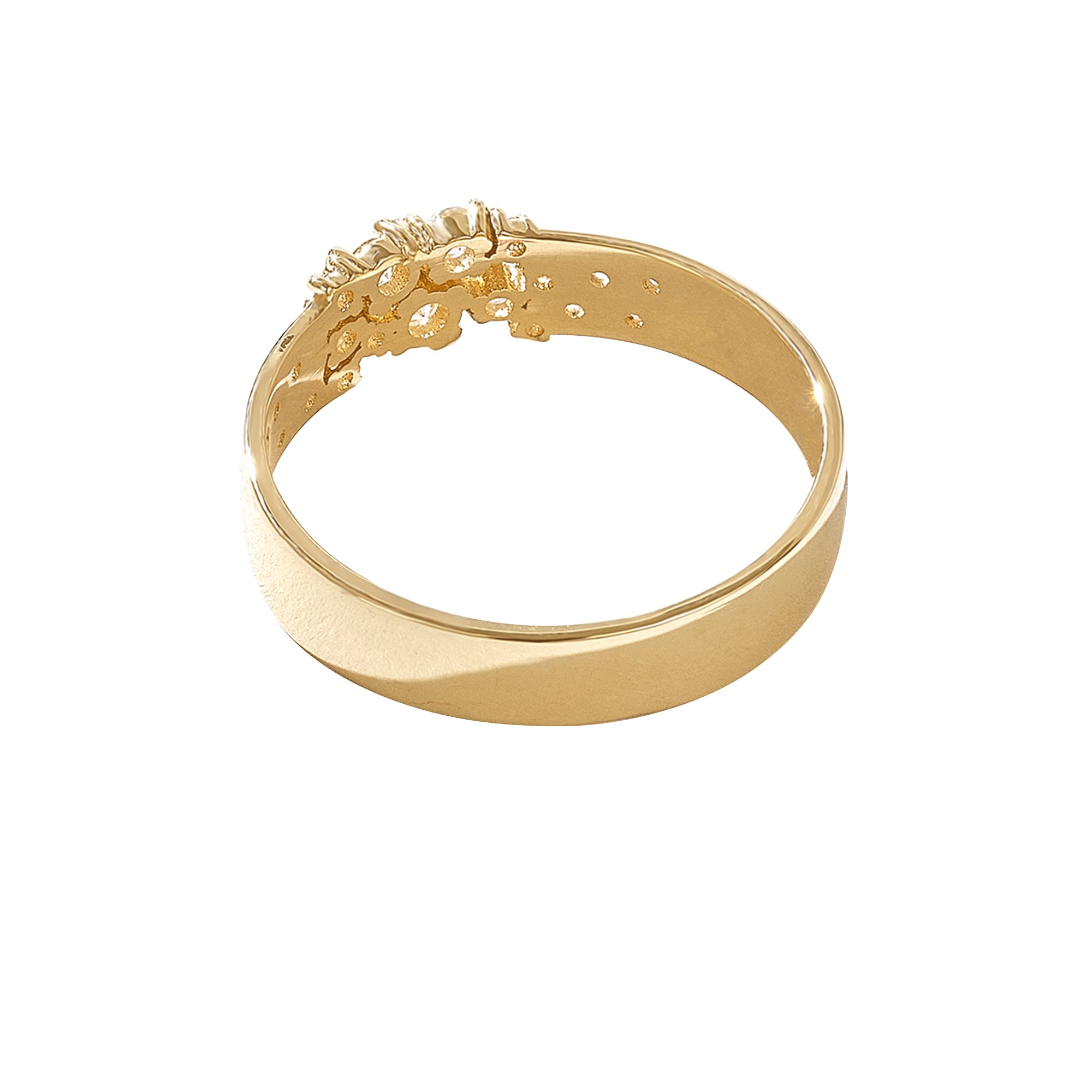 0.35 ctw White Diamond Cluster Wedding Band Ring in Real Gold