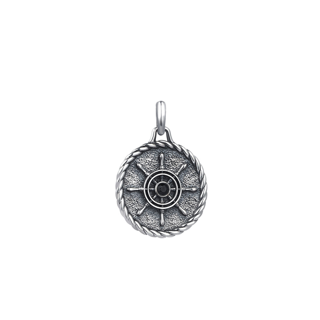 Mens Rudder Necklace - Solid Silver 