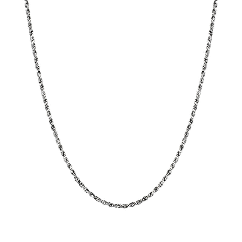 Rope Necklace Chain in Silver
