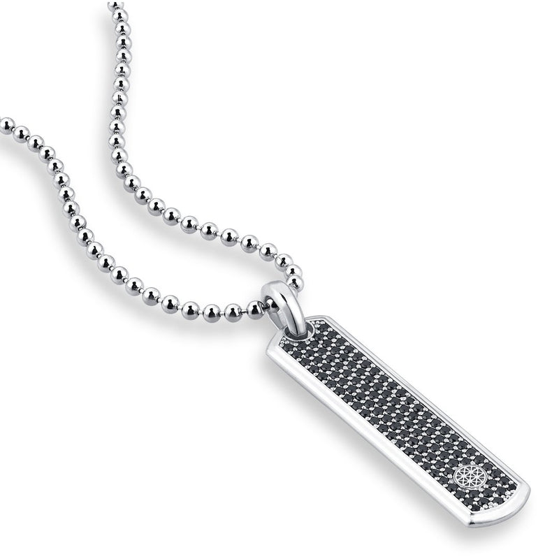 Mens Samurai Tag Necklace - Solid Silver