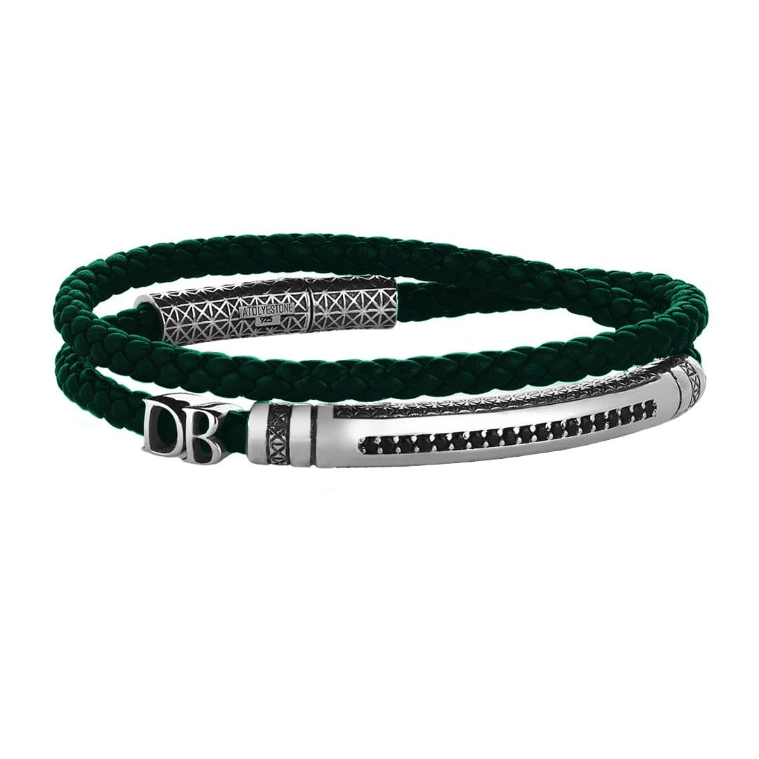 Signature Statements Wrap Bracelet - Dark Green Leather