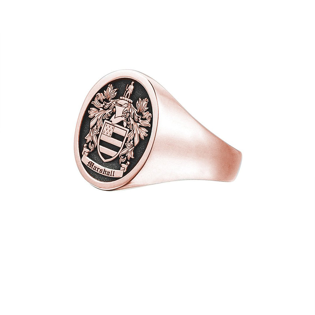 Signet Round Ring Base For Family Crest - Rose Gold