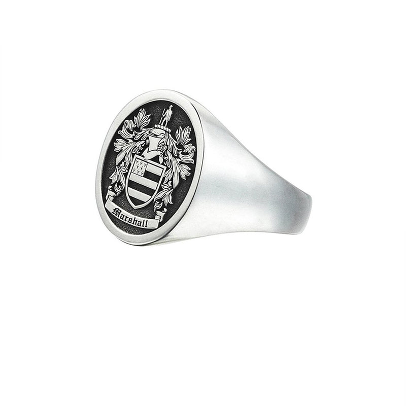 Signet Round Ring Base for Family Crest - Solid Silver