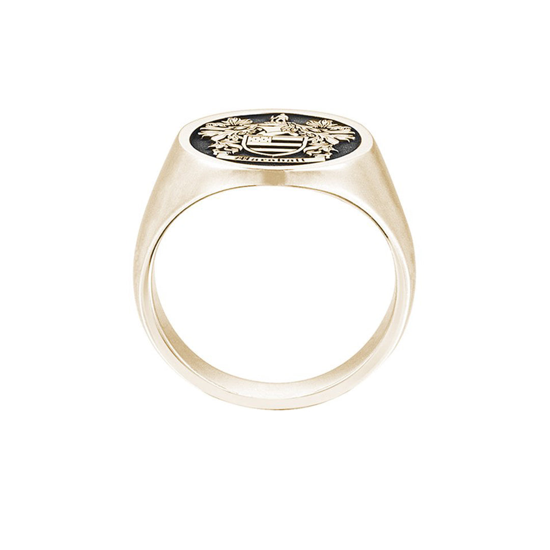 Signet Round Ring Base For Family Crest - Gold