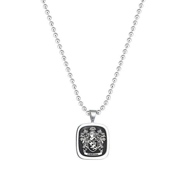 Signet Square Pendant Base for Family Crest - Solid Silver