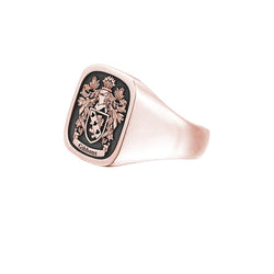 Signet Square Ring Base For Family Crest - Rose Gold