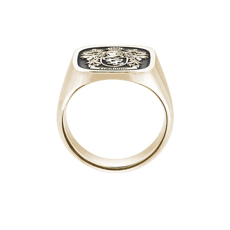 Signet Square Ring Base For Family Crest - Solid Gold