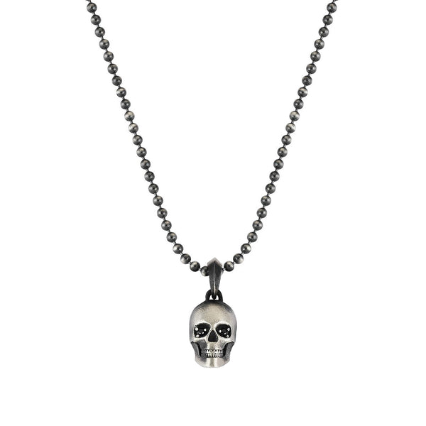 Skull Charm Necklace Sterling Silver - Men