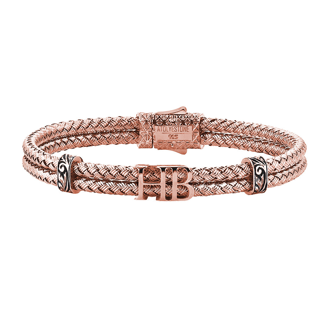Mens Statements Bangle Bracelet - Rose Gold