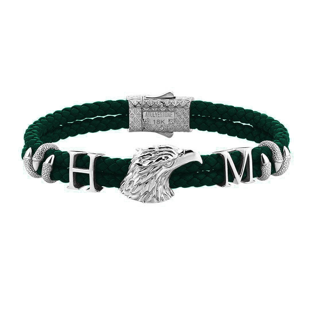 Statement Eagle Leather Bracelet in Gold