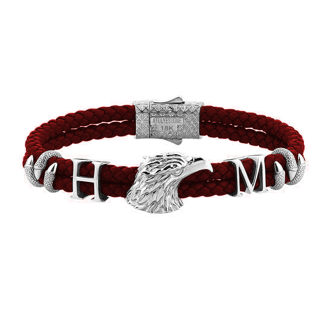 Statement Eagle Leather Bracelet in Gold