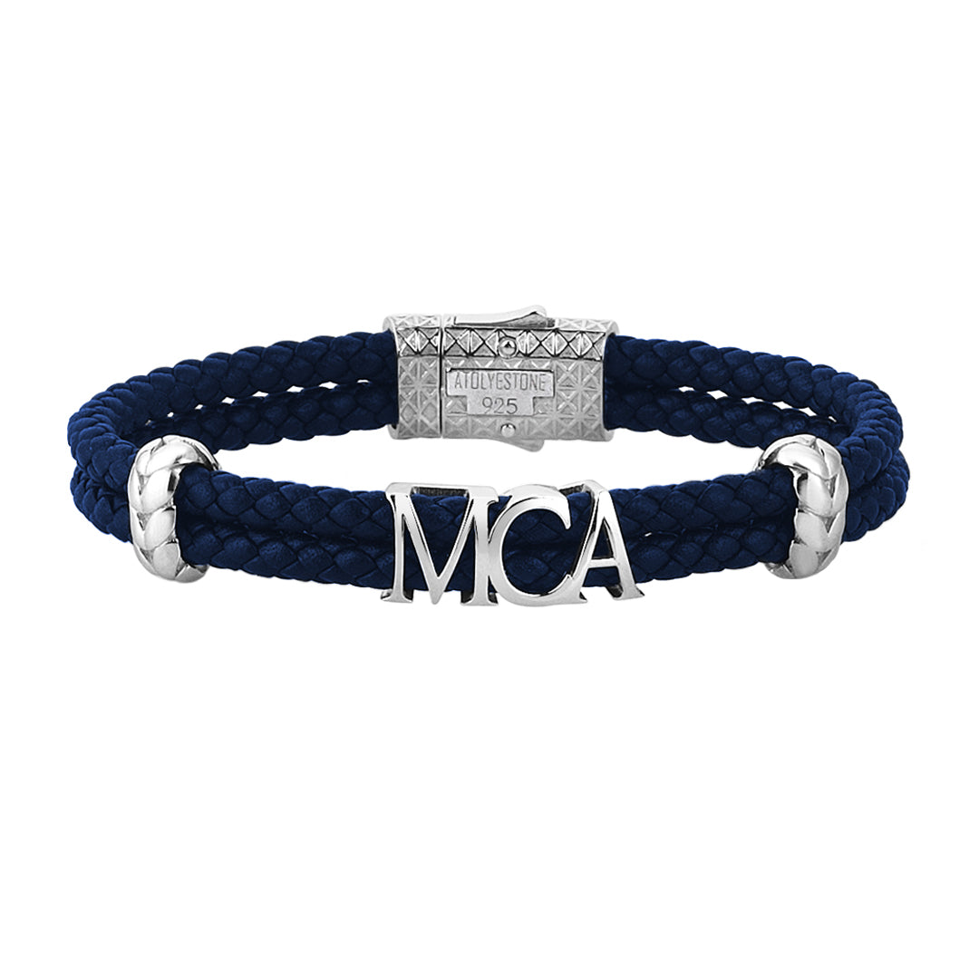 Atolyestone Statements - Blue Leather - Solid Silver