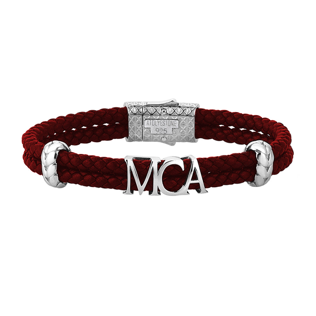 Atolyestone Statements - Dark Red Leather - Solid Silver